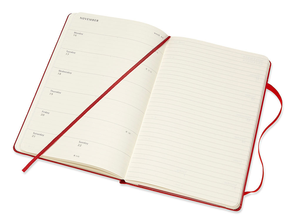 Еженедельник Moleskine ACADEMIC WKNT Large 130х210мм датир.18мес 208стр. красный