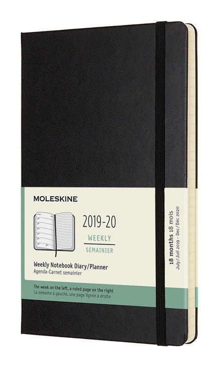 Еженедельник Moleskine ACADEMIC WKNT Large 130х210мм датир.18мес 208стр. черный