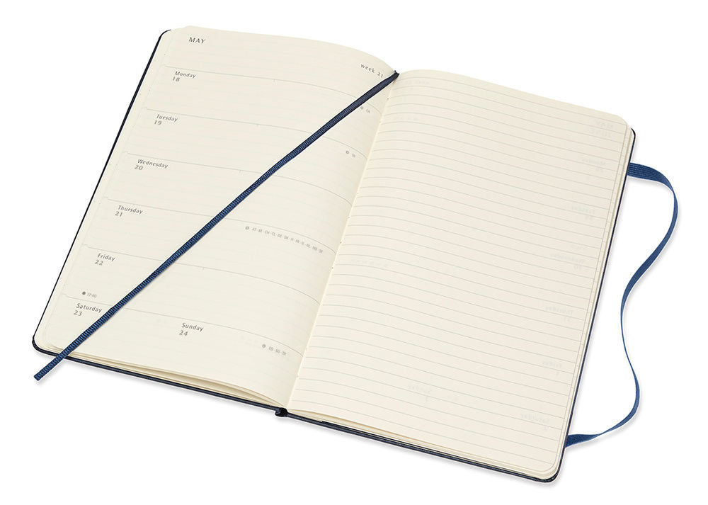 Еженедельник Moleskine ACADEMIC WKNT Large 130х210мм датир.18мес 208стр. синий сапфир