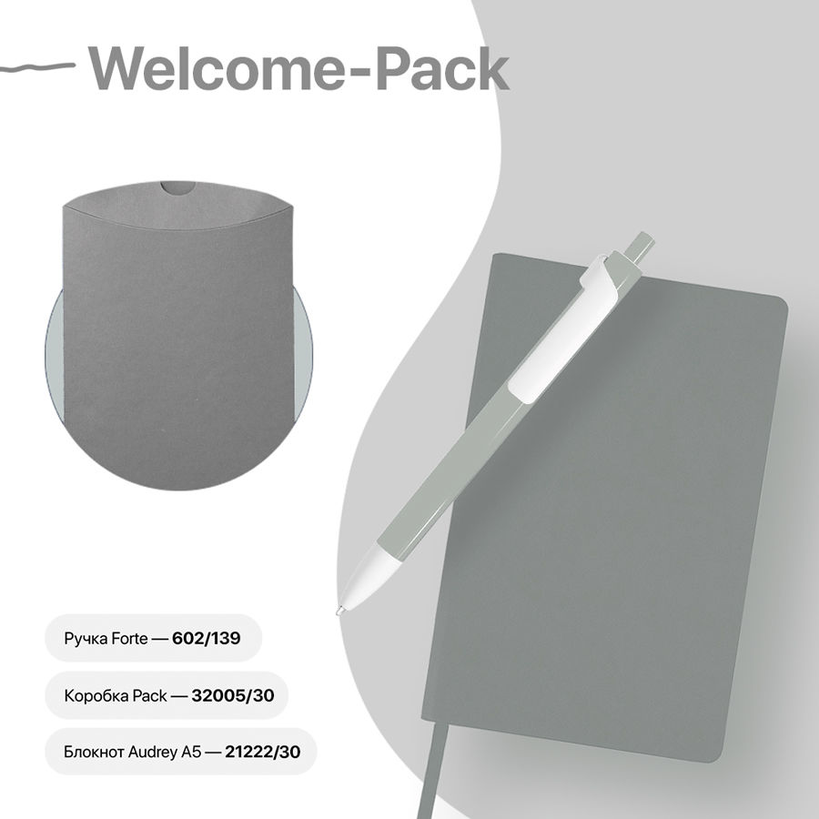 Набор подарочный WELCOME-PACK: бизнес-блокнот, ручка, коробка
