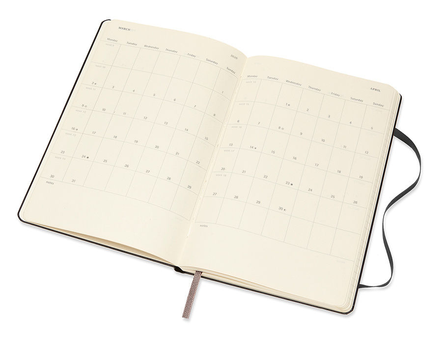 Еженедельник Moleskine ACADEMIC WKNT Large 130х210мм датир.18мес 208стр. черный