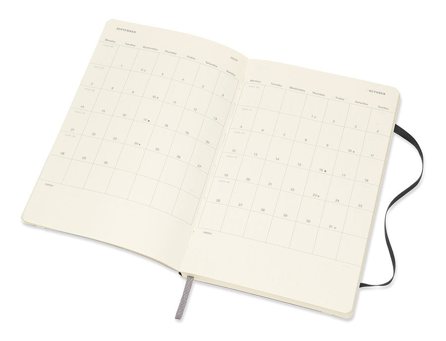 Еженедельник Moleskine ACADEMIC SOFT WKNT Large 130х210мм датир.18мес 208стр. мягкая обложка черный