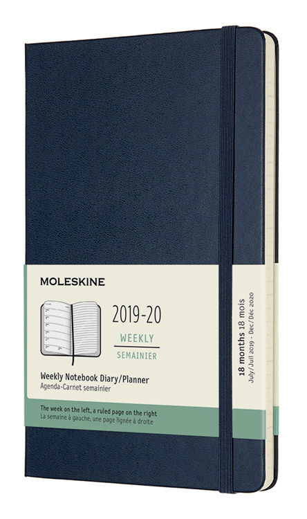 Еженедельник Moleskine ACADEMIC WKNT Large 130х210мм датир.18мес 208стр. синий сапфир