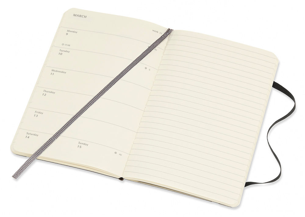 Еженедельник Moleskine CLASSIC SOFT WKNT Pocket 90x140мм 144стр. мягкая обложка черный
