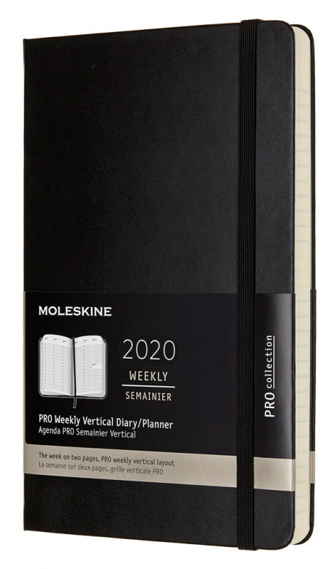 Еженедельник Moleskine PRO VERTICAL Large 130х210мм 168стр. черный