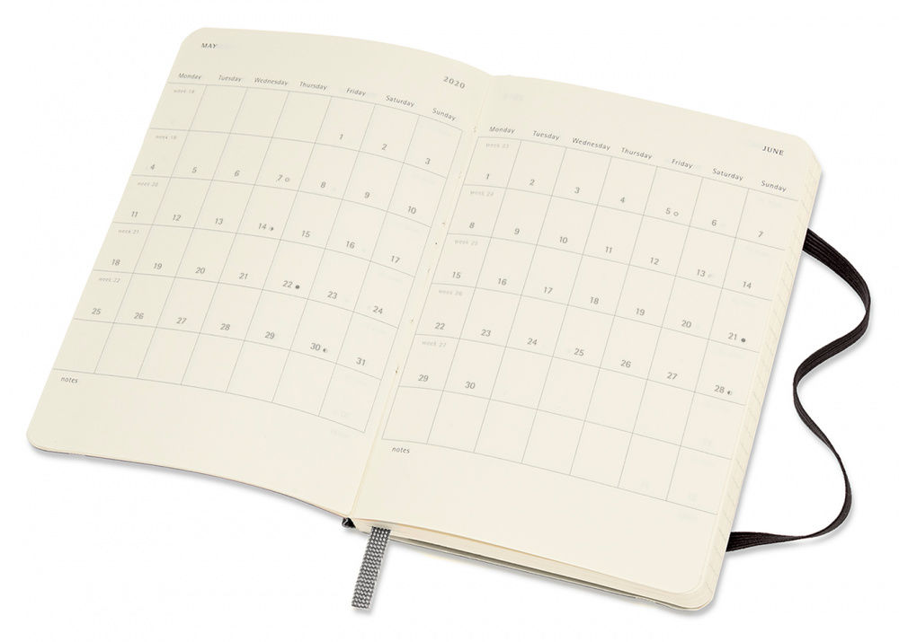 Еженедельник Moleskine CLASSIC SOFT WKNT Pocket 90x140мм 144стр. мягкая обложка черный