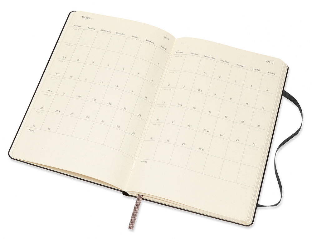 Еженедельник Moleskine CLASSIC WKLY VERTICAL Large 130х210мм 144стр. черный