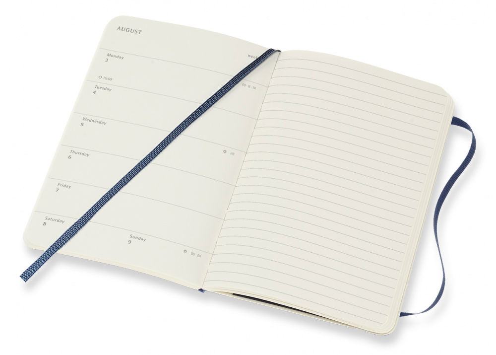 Еженедельник Moleskine CLASSIC SOFT WKNT Pocket 90x140мм 144стр. мягкая обложка синий сапфир