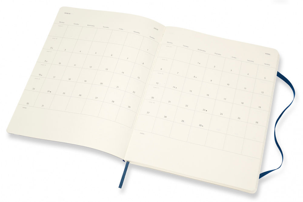 Еженедельник Moleskine CLASSIC SOFT WKNT XL 190х250мм 144стр. мягкая обложка синий сапфир