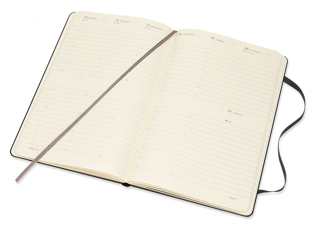 Еженедельник Moleskine CLASSIC WKLY VERTICAL Large 130х210мм 144стр. черный